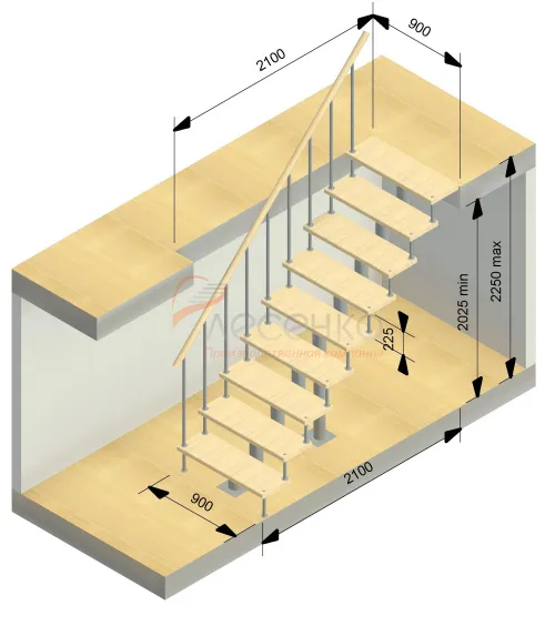 Модульная лестница Стандарт - фото 4