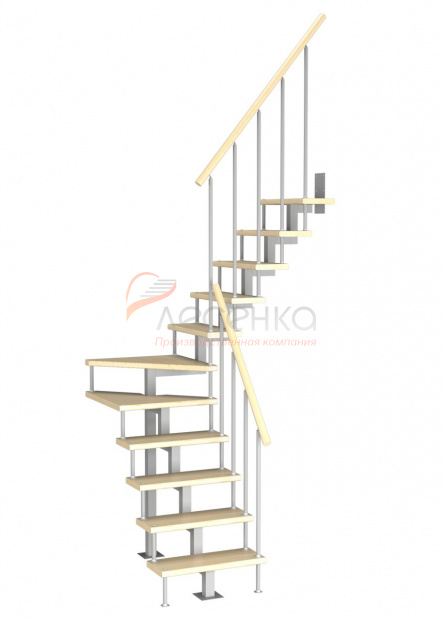 Модульная малогабаритная лестница Компакт 4/5 (h 2475-2700) - фото 1