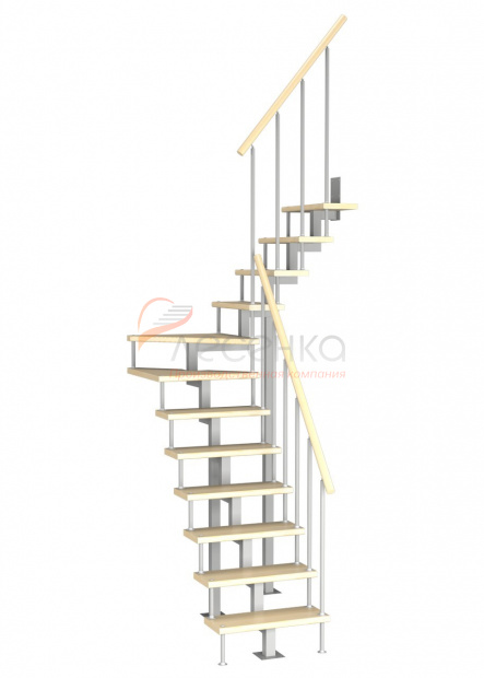 Модульная малогабаритная лестница Компакт 6/4 (h 2700-2925) - фото 1