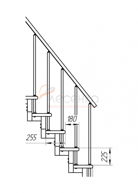 Модульная малогабаритная лестница Линия - фото 2