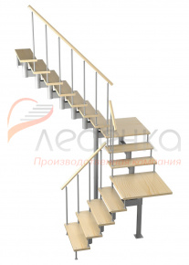 Модульная лестница Комфорт 180 4/2/7 (h 2700-2850)