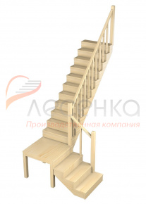 Деревянная межэтажная лестница ЛЕС-18