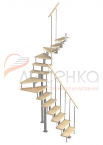 Модульная малогабаритная лестница Эксклюзив 6/2/2 (h 3150-3375)