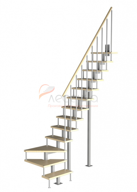 Модульная малогабаритная лестница Компакт 1/10 (h 2925-3150) - фото 1