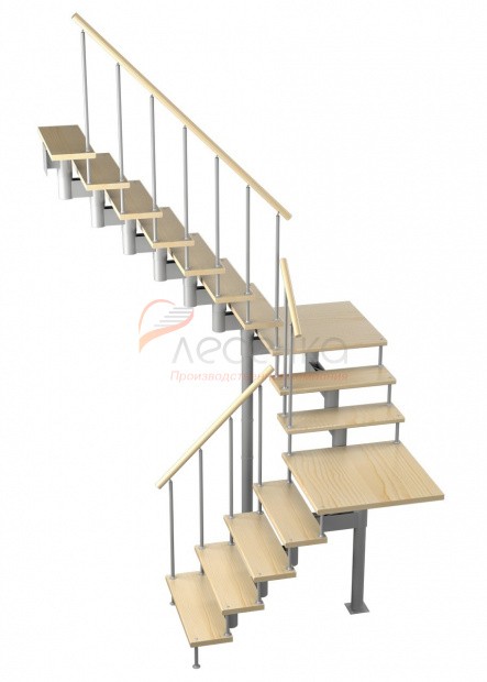Модульная лестница Комфорт 180 4/2/7 (h 2700-2850) - фото 1