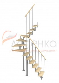 Модульная малогабаритная лестница Эксклюзив 6/0/3 (h 2925-3150)