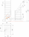 Деревянная межэтажная лестница ЛЕС-92 у - превью фото 2