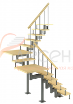 Видео сборки лестницы - Модульная лестница Комфорт (с поворотом на 180 градусов и площадками)