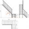 Комбинированная межэтажная лестница ЛЕС-05-3 (поворот 90°, h 3 м) - превью фото 2