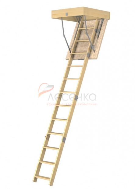 Деревянная чердачная лестница ЧЛ-11 600х875 - фото 1