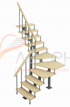 Видео сборки лестницы - Модульная лестница Фаворит (с поворотом 90 градусов)
